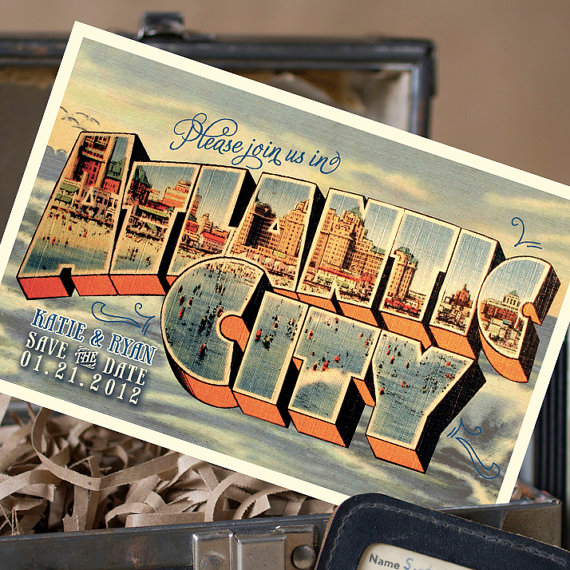 atlantic city postcard | vintage save the date postcards