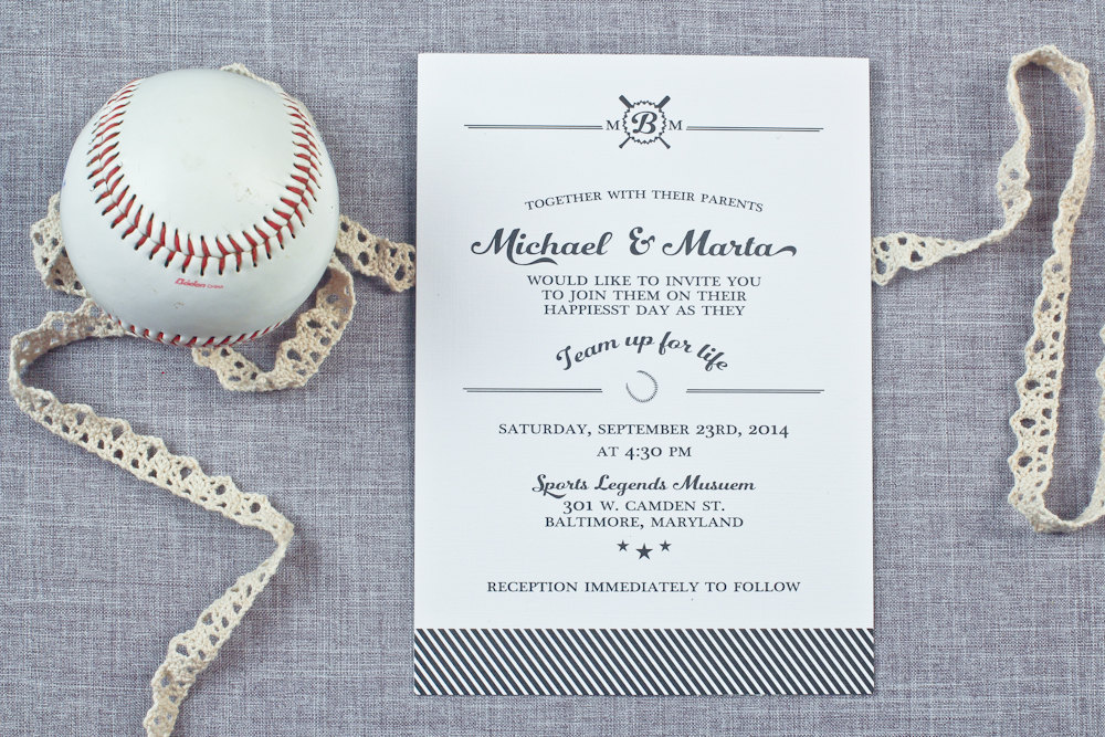 baseball wedding invitations by sea of love studios