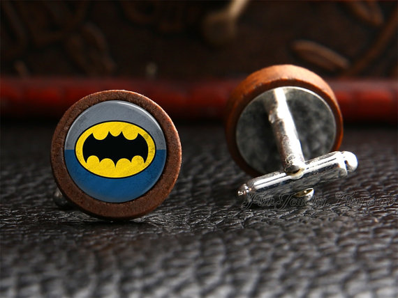 batman cufflinks | Custom Cufflinks Groomsmen Gifts | via EmmalineBride.com