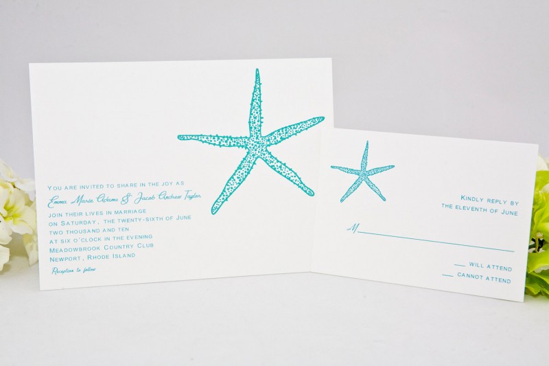 starfish wedding invitation