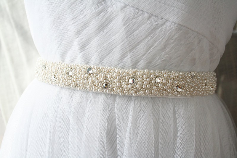 beads and crystals wedding dress sash | NEW Wedding Dress Sash Ideas via https://emmalinebride.com/bride/wedding-dress-sash-ideas/