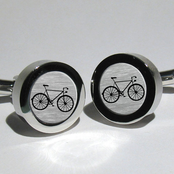 bicycle | Custom Cufflinks Groomsmen Gifts | via EmmalineBride.com