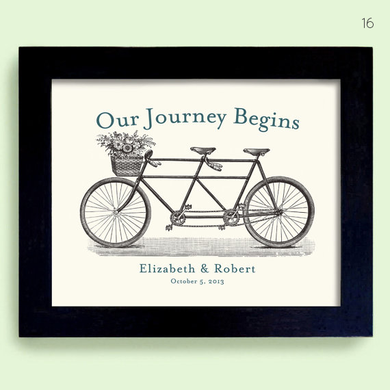 bicycle themed wedding art print
