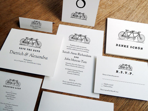 bicycles printable wedding invitations