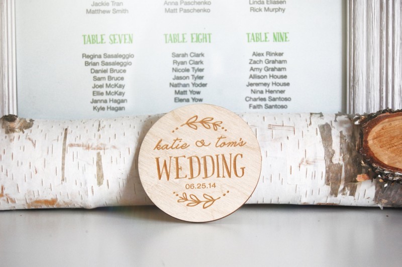 birch wedding coasters personalized