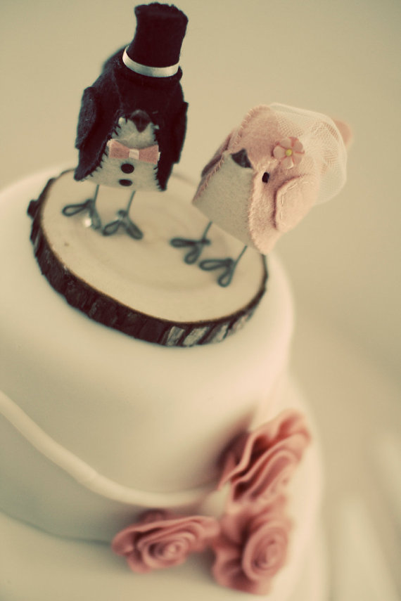 Bird Themed Wedding - Bird Cake Toppers by Cinnamon Birds