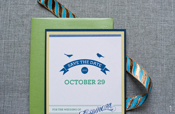 Bird Wedding Accessories - save the date by Lama Works