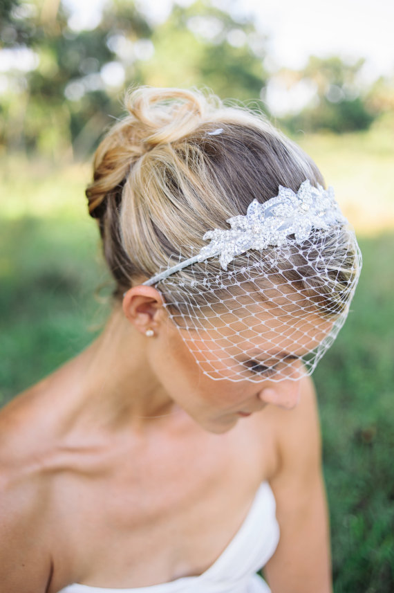 birdcage veil headband