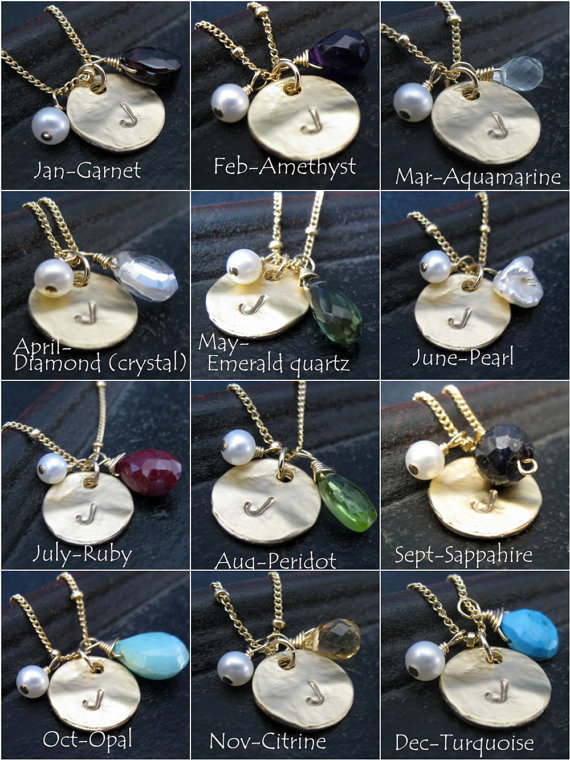 birthstone gem chart - Birthstone Bridesmaid Jewelry