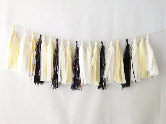black tie tassel garland