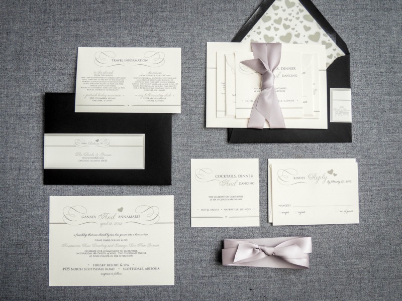 Black and White Wedding Invitations - Traditional