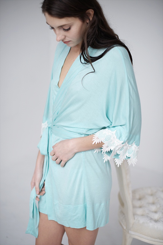 blue bridal robe - bridal lingerie (by Tessa Kim)