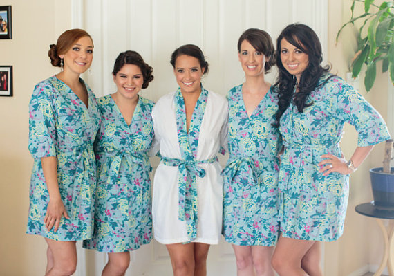 blue bridesmaid robes