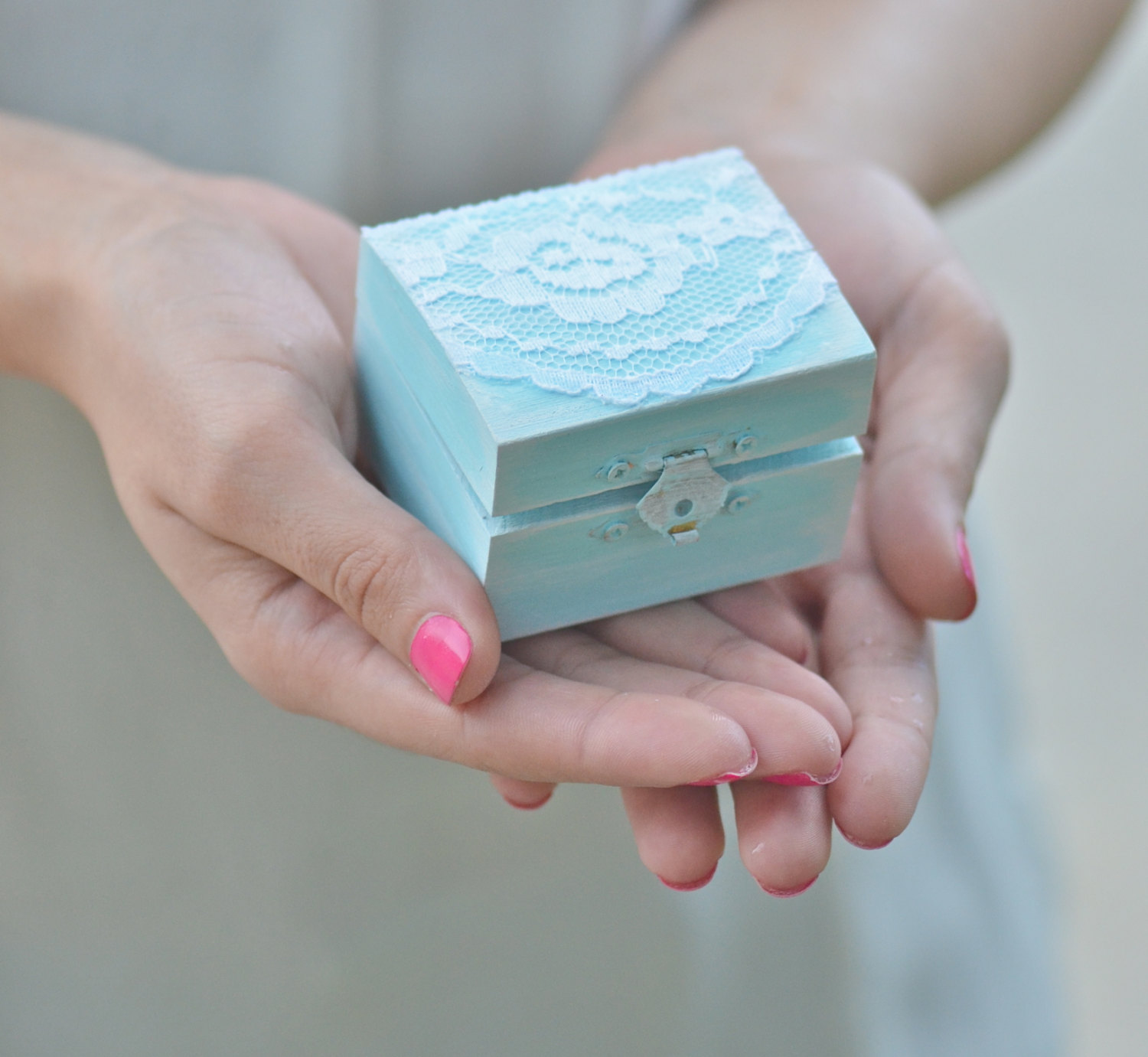 blue lace ring box