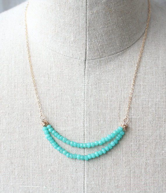 pastel beaded necklace spring jewelry by laura stark via Colorful Wedding Accessories