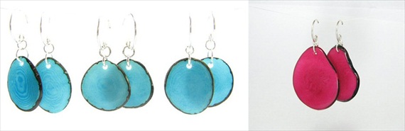 blue tagua eco-friendly jewelry earrings