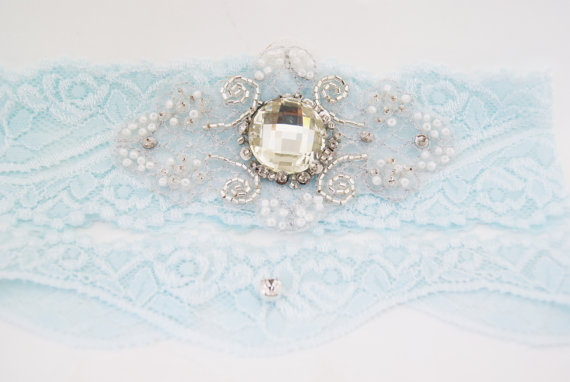 Gift for Bridesmaids - Blue Wedding Garter by Nestina Accessories