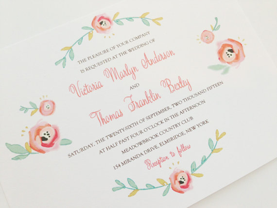 blush via 6 Colorful Wedding Invitations with Florals
