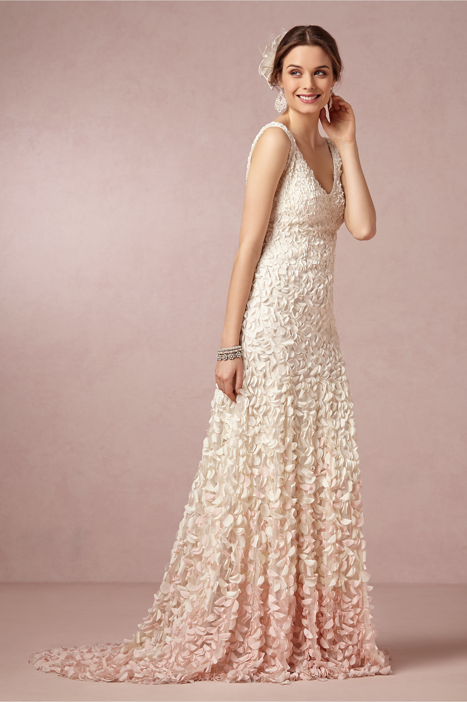 blush petal wedding dress
