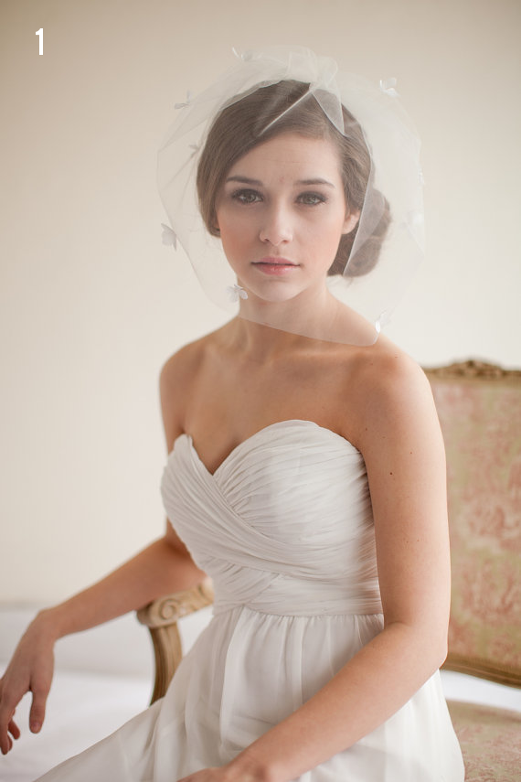 Wedding Veil Styles: The Ultimate Guide (Part One) - blusher veil by melinda rose design, photo by atlas and elia