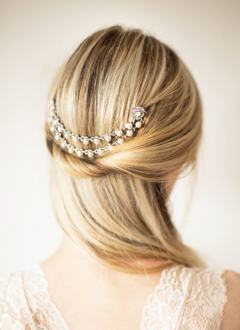 boho hair chain | bridal hair chain | via https://emmalinebride.com/bride/bridal-hair-chain/