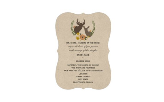 bracket wedding invitation via uniquely shaped wedding invitations