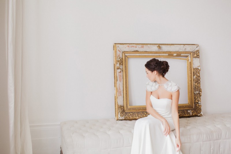This stunning bridal bolero will add drama to your gown. | https://emmalinebride.com/bride/wedding-cover-ups/