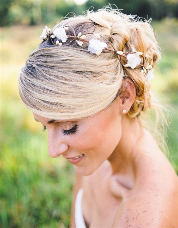 Rustic Bridal Hair Crown for Fall Weddings