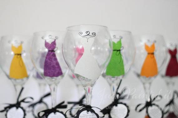7 Clever Wedding Drink Accessories (wine glasses: judi painted it)