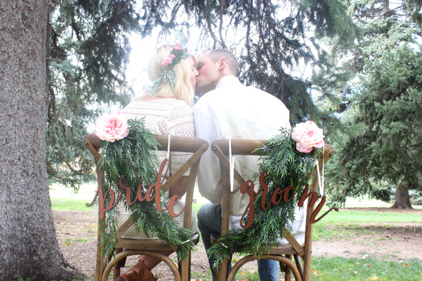 bride and groom chair signs cute | via bride and groom chair signs https://emmalinebride.com/decor/bride-and-groom-chairs/