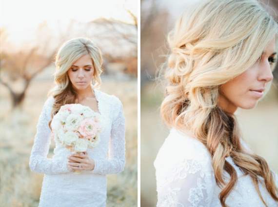 bride curly long wedding hairstyle