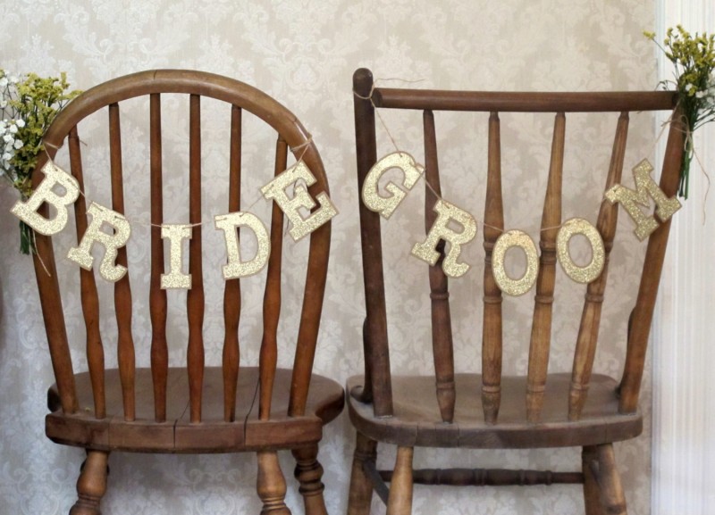 bride groom chair signs rustic chic by JoBlake | rustic chic wedding ideas