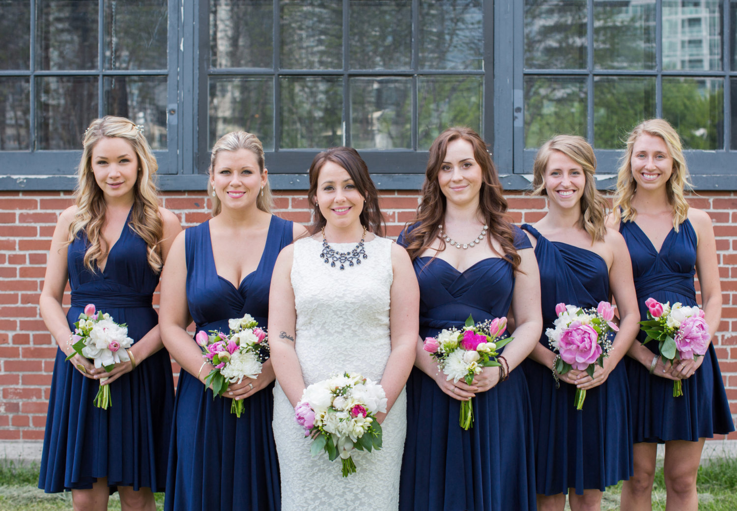blue convertible bridesmaid dress | via https://emmalinebride.com/bridesmaids/bridesmaid-dress-worn-different-ways/