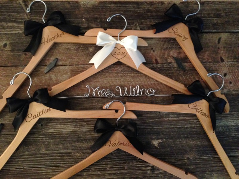 bridesmaid hangers | bridesmaid gift ideas https://emmalinebride.com/gifts/bridesmaid-gift-ideas/