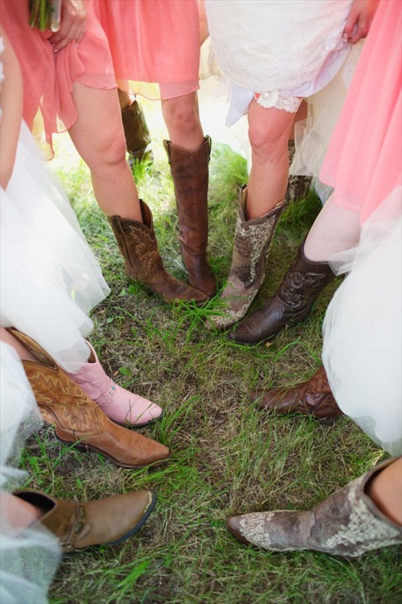 bridesmaids cowboy boots - via 3 Cute Cheap Wedding Cowboy Boots