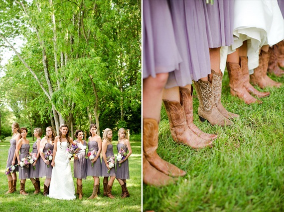 bridesmaids in cowboy boots