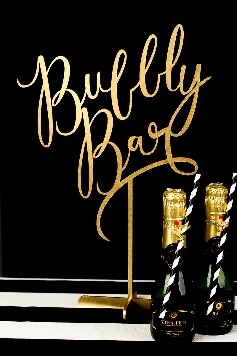 bubbly bar better off wed | https://emmalinebride.com/planning/cost-bar-weddings/