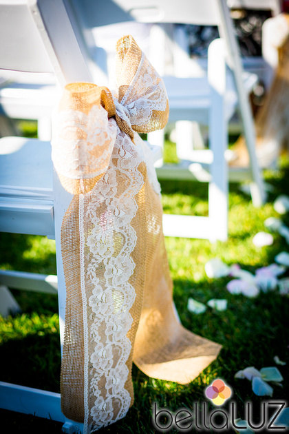 burlap and lace aisle decor | 50 Best Burlap Wedding Ideas | via https://emmalinebride.com/decor/burlap-wedding-ideas/