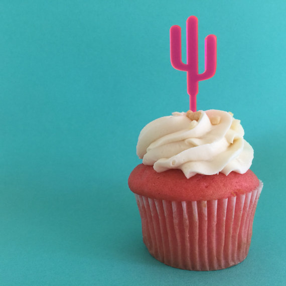 cactus cupcake topper by CaliforniaLustre