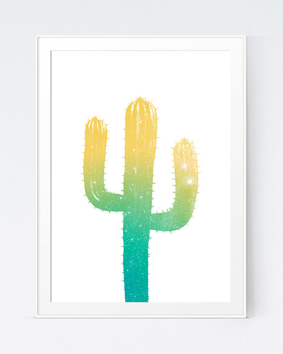 cactus print for guest book by SutilDesigns