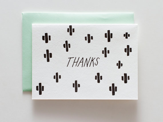 cactus thank you notes by iron curtain press