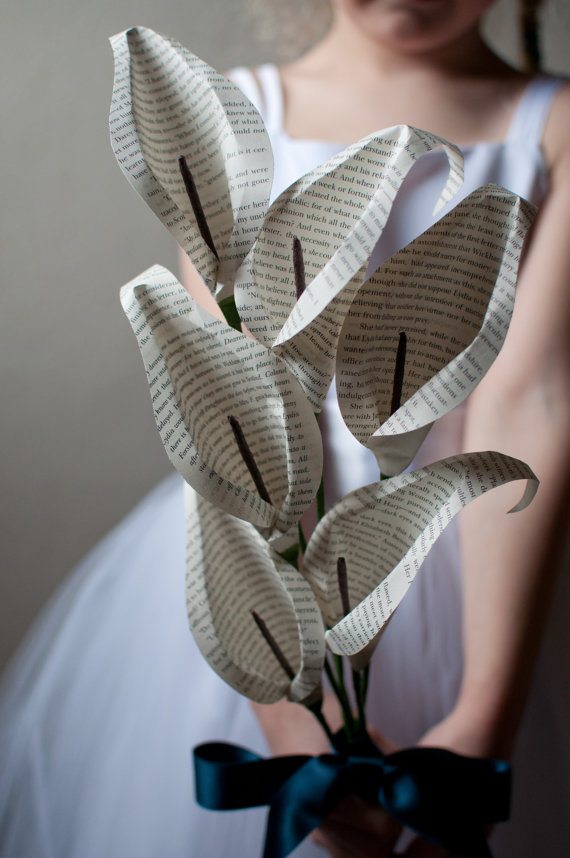 calla lilies paper via 7 Paper Flower Bouquets to Pick for Weddings