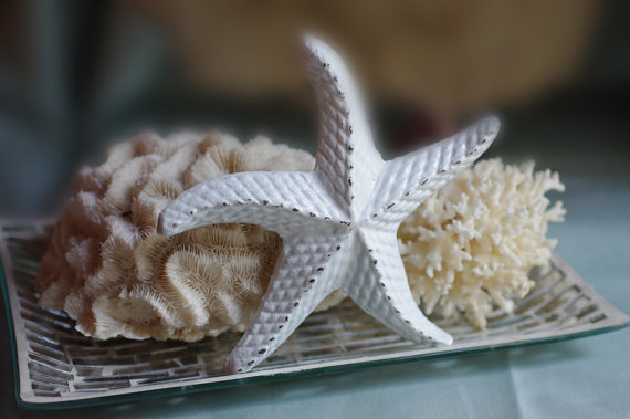 cast iron starfish decor | via starfish wedding ideas: https://emmalinebride.com/beach/starfish-wedding-ideas/