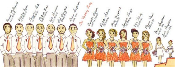 ceremony program wedding party illustration