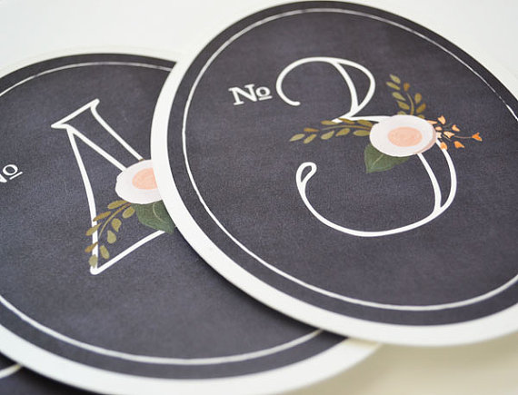 chalkboard inspired table numbers (by the first snow)