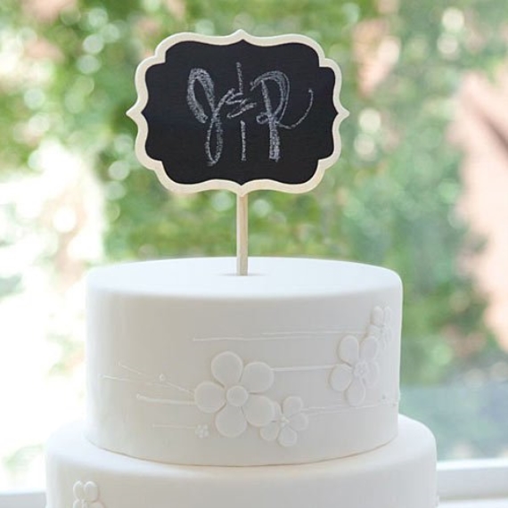 chalkboard wedding cake topper