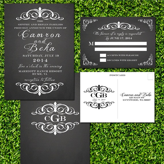 chalkboard style wedding invitations