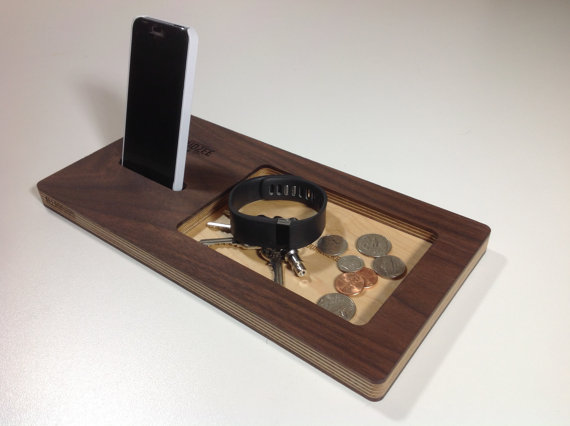 charging station valet  via 12 Manly, Unique Groomsmen Gift Ideas