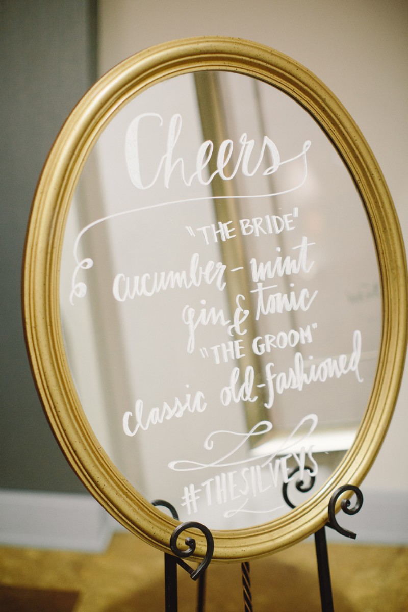 Cheers wedding mirror signs | https://emmalinebride.com/decor/wedding-mirror-signs/