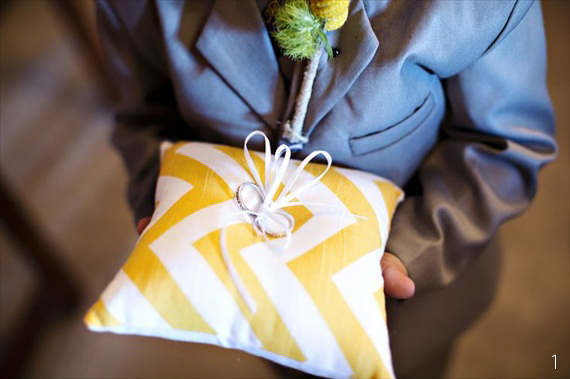 16 Chic Chevron Wedding Details - ring pillow